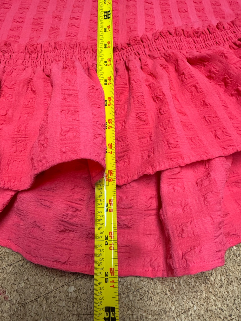 Calvin Klein Coral Textured Peplum Dress Size 12 Sleeveless Drop Waist Resort B3 - Picture 6 of 7